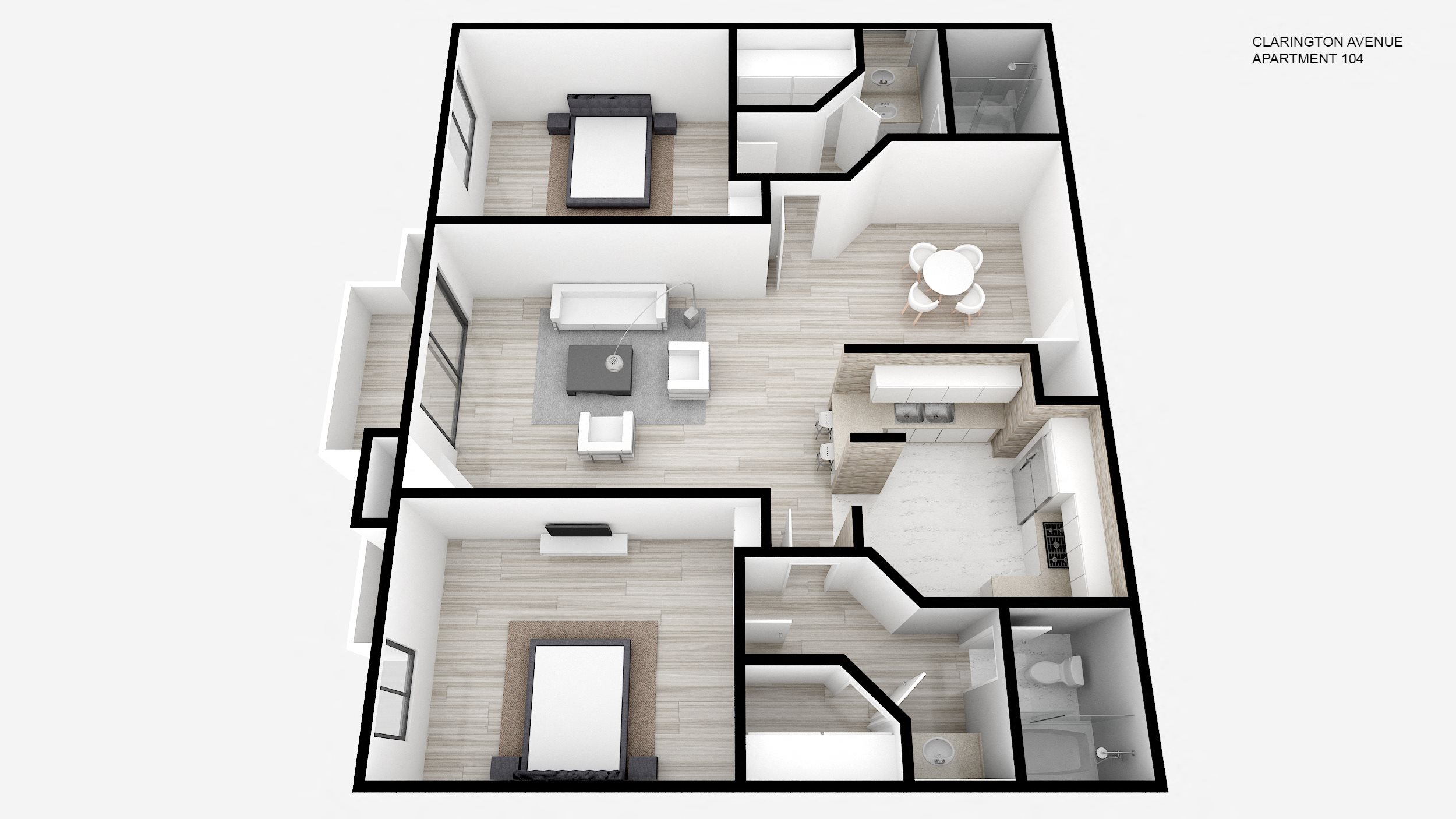 Two Bed + Two Bath